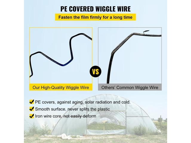 Spring Wire and Lock Channel,6.56ft Spring Lock & U-Channel Bundle for Greenhouse, 20 Packs PE Coated Spring Wire & Aluminum Alloy Channel, Plastic...