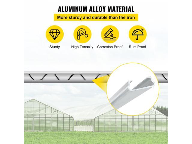 Spring Wire and Lock Channel,6.56ft Spring Lock & U-Channel Bundle for Greenhouse, 20 Packs PE Coated Spring Wire & Aluminum Alloy Channel, Plastic...