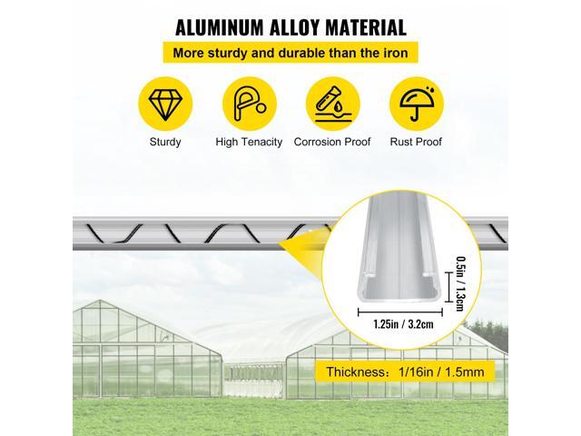 Spring Wire and Lock Channel, 6.56ft Spring Lock & U-Channel Bundle for Greenhouse, 40 Packs PE Coated Spring Wire & Aluminum Alloy Channel,Plastic...