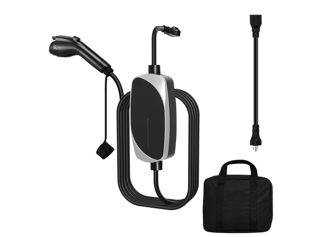 Level 1 & 2 EV Charger, 16 Amp, Electric Vehicle Portable Charger with 25 ft Charging Cable, 120V-240V, NEMA 6-20P Plug NEMA 5-15 Adapter, LED... Level 1 & 2 EV Charger, 16 Amp, Electric Vehicle Portable Charger with 25 ft Charging Cable, 120V-240V, NEMA 6-20P Plug NEMA 5-15 Adapter, LED...