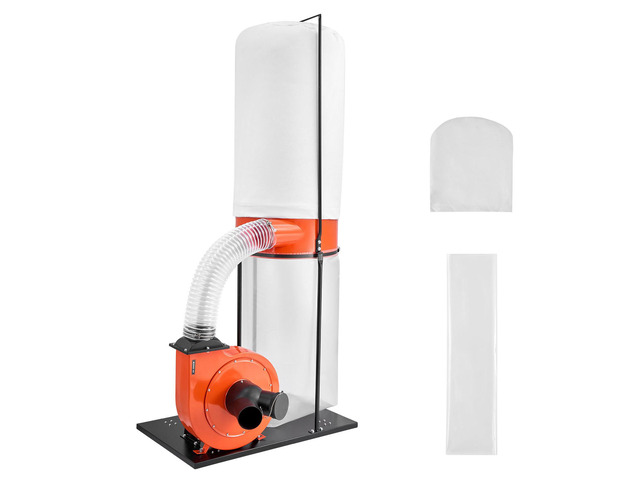 VEVOR Dust Collector, 1100 CFM 2.5 Micron Vortex Cone Dust Collectors, 1.5HP Sawdust Collection System with 35-Gallon Dusts Collector Bag &...