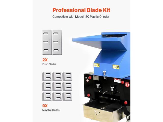 VEVOR Shredder Blades, Alloy Steel Shredder Machine Blade Kit with 9 Rotating and 2 Fixed Blades, High-Hardness SKD-11 Blade, Compatible with Model...