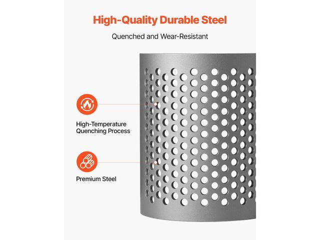 VEVOR Screen Mesh for Plastic Shredder, High-Quality Steel Durable Mesh, 0.315 in/8 mm High-Precision Aperture Screen, Compatible with Model 180...