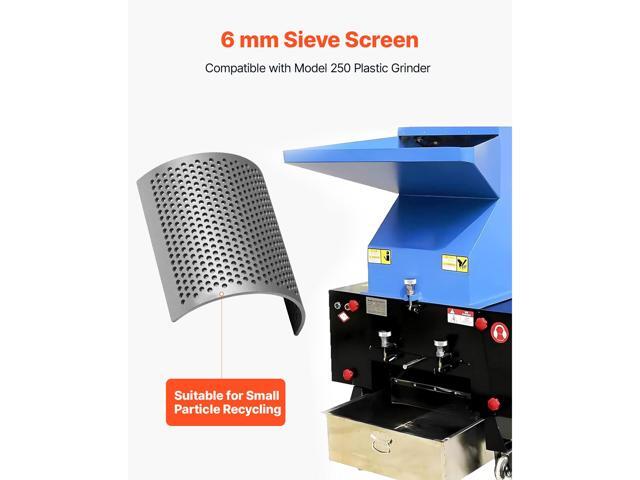 VEVOR Screen Mesh for Plastic Shredder, High-Quality Steel Durable Mesh, 0.236 in/6 mm High-Precision Aperture Screen, Compatible with Model 250...