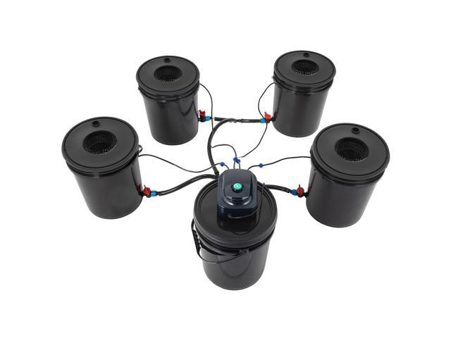 DWC Hydroponic System, 5 Gallon 5 Buckets, Deep Water Culture Growing Bucket, Hydroponics Grow Kit with Pump, Air Stone and Connected Reservoir,...