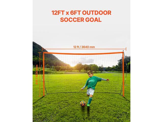 Portable Soccer Goal, 12x6 ft Adults Kids Backyard Soccer Net, Large Practice Soccer Net, Steel Fiberglass Structure Training Goal Set, All-Weather...