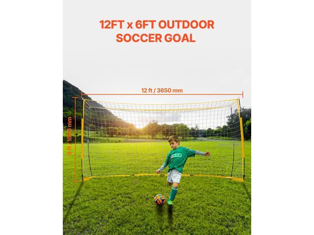Portable Soccer Goal, 12x6 ft Adults Kids Backyard Soccer Net, Large Practice Soccer Net, Steel Fiberglass Structure Training Goal Set, All-Weather...