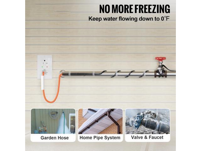 Self-Regulating Pipe Heating Cable, 3FT 5W/FT Heat Tape for Pipes Freeze Protection, Water Pipe Heat Cable with Built-in Thermostat Protects PVC...