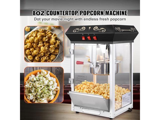 Popcorn Maker, 850W Popcorn Popper Machine, 8 Oz Kettle Makes 48 Cups per Batch, Countertop Popcorn Maker with Tempered Glass, Includes 4 Scoops,...