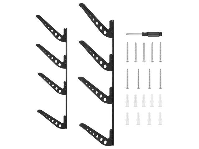 Surfboard Wall Mount, 4 Tiers Horizontal Surfboard Rack for Storage and Display, Adjustable Height Metal Board Stand Organizer, Surf Board Holder...
