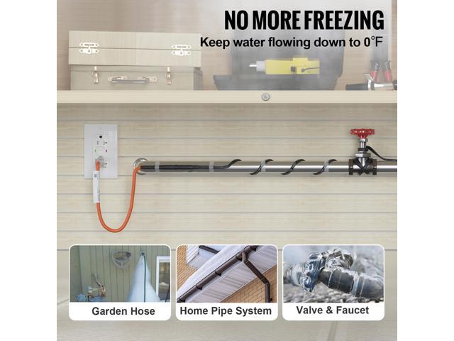 Self-Regulating Pipe Heating Cable, 100-feet 5W/ft Heat Tape for Pipes Freeze Protection, Protects PVC Hose, Metal and Plastic Pipe from Freezing,...