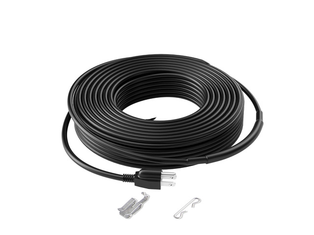 Self-Regulating Pipe Heating Cable, 100FT 5W/FT Heat Tape for Pipes, Roof Snow Melting De-icing, Gutter and Pipe Freeze Protection