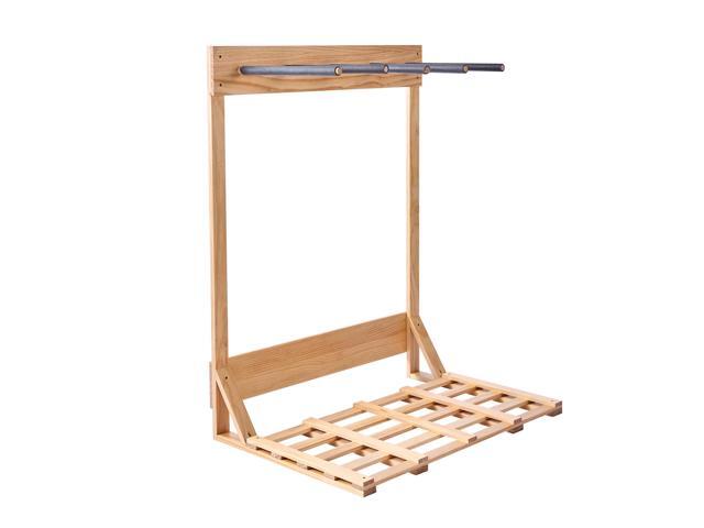 Vertical Surfboard Stand, 4 Tiers Wooden Surfboard Rack for Storage and Display, Freestanding Board Stand Organizer, Surf Board Holder for...