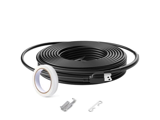 Self-Regulating Pipe Heating Cable, 24FT 5W/FT Heat Tape for Pipes, Roof Snow Melting De-icing, Gutter and Pipe Freeze Protection
