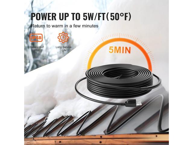 VEVOR Self-Regulating Pipe Heating Cable 80FT 5W/FT Heat Tape for Pipes Roof
