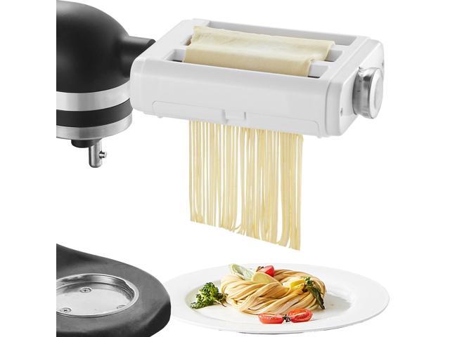 VEVOR Pasta Attachment for KitchenAid Stand Mixer, 3-IN-1 Stainless Steel Pasta Roller Cutter Set Including Pasta Sheet Roller, Spaghetti and...