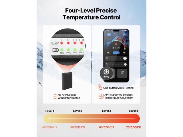 VEVOR Electric Heated Socks 6000mAh Battery Powered Heated Socks for Hunting