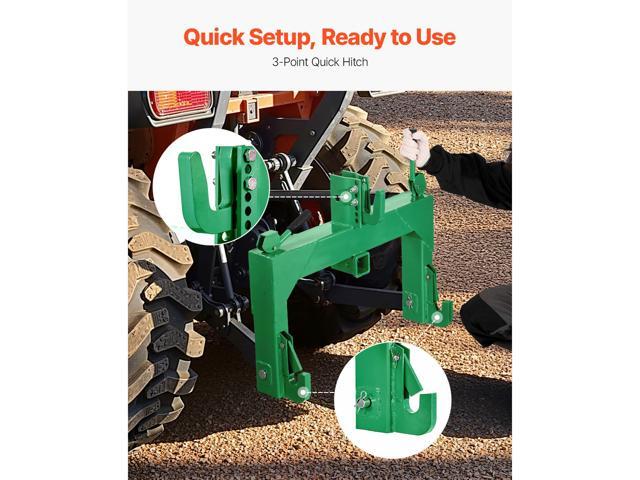 3-Point Quick Hitch with 2 in Receiver, 3000 Lbs Lift Capacity, 3-Pt Hitch with 5 Level Adjustable Bolt, Adaptation to Category 1 & 2 Tractor,...