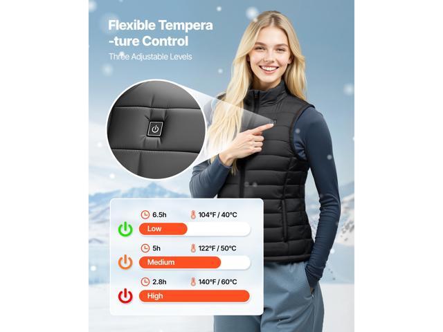 Heated Vest, Women Electric Heating Vest with 16000 mAh Battery Pack, 8 Heating Zones Lightweight Rechargeable Winter-Vest with 3 Levels, for...