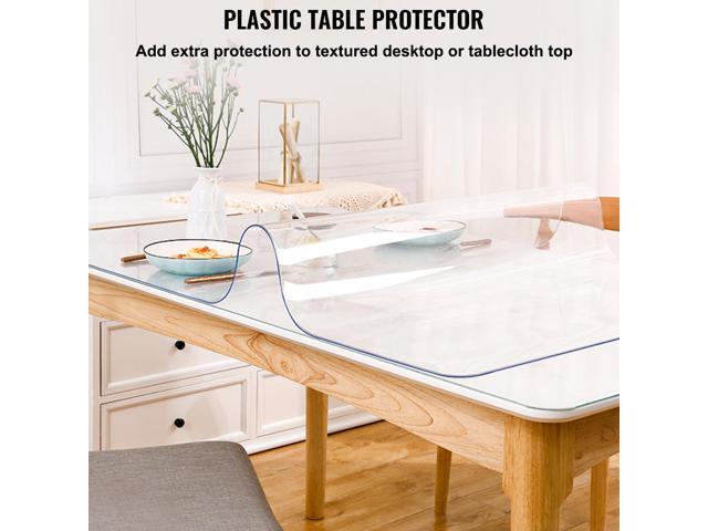 Plastic Table Cover, 45'x100'x0.06', Transparent PVC Table Protector, Rectangle Clear Desk Mat, Water Oil Proof Table Cover for Dining Table Coffer...