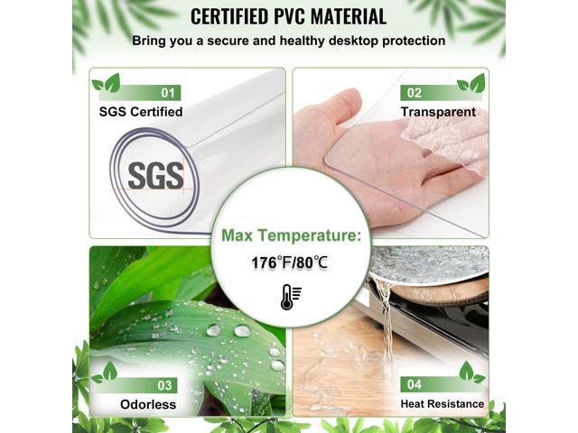 Plastic Table Cover, 45'x100'x0.06', Transparent PVC Table Protector, Rectangle Clear Desk Mat, Water Oil Proof Table Cover for Dining Table Coffer...