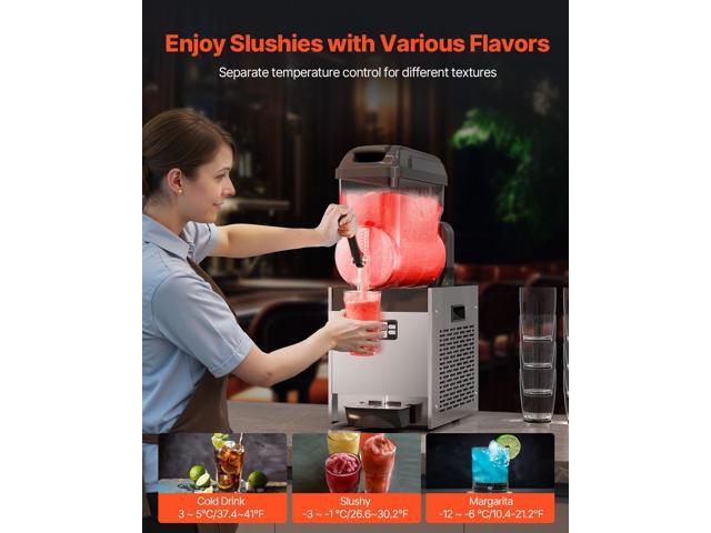 Commercial Slushy Machine, 12L Single Tank Frozen Drink Machine, 48 Cups Stainless Steel Margarita Smoothie Frozen Drink Maker, Slushie Maker for...