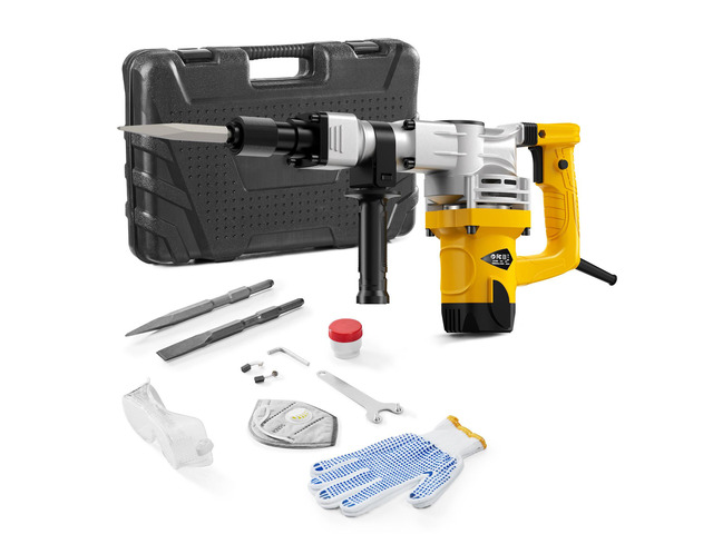Demolition Jack Hammer, 1400W Electric Jackhammer Heavy Duty, 2900 BPM Jack Hammer Concrete Breaker, with 1 Point Chisel, 1 Flat Chisel, Storage...
