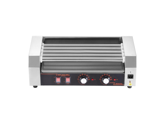 Hot Dog Roller, 12 Hot Dog 5 Rollers, Stainless Steel Sausage Grill Cooker, 750W Hot Dog Machine with Dual Temp Control, Removable Oil Drip Tray,...