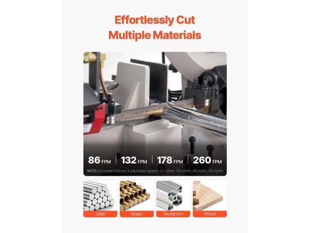 Metal Horizontal Band Saw, 7 x 8.25 in Rectangular Cutting Capacity, 110/220V Vertical Cutting Bandsaw with 1.1 kW Motor, 0-45° Angle Adjustment,...
