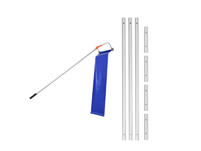 VEVOR 4.1-17.2 ft Snow Roof Rake 17 in Aluminum Blade with Wheels & Snow Slide