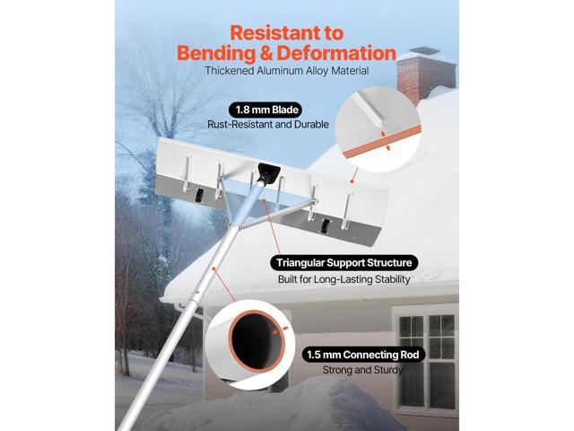 Snow Roof Rake, 26 in Aluminum Blade, 7.5-20 ft Adjustable Roof Snow Scraper with Wheels, Anti-Slip Handle Snows Removal Tool, Lightweight House...