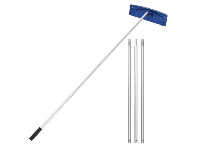 VEVOR 3.8-18.2 ft Snow Roof Rake 24 in Plastic Blade with Wheels Lightweight