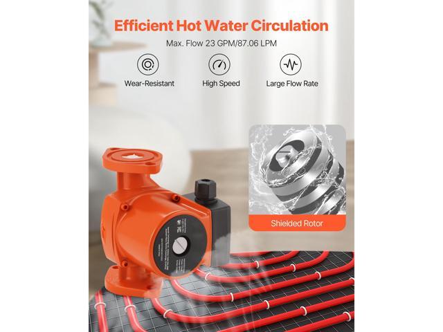 F-007-F5-71FC Cast Iron Circulator Pump, 23 GPM, AC 120V 16 ft Hot Water Recirculating Circulation Pump, 1-Inch Flange Connection, 3-Speed...
