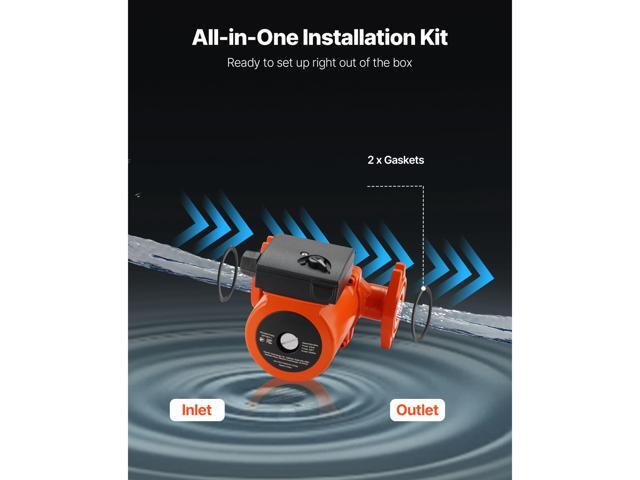 0011-BF4-J Cast Iron Circulator Pump, 33 GPM, AC 120V 33 ft Hot Water Recirculating Circulation Pump, 1-1/4 in Flange Connection, 3-Speed...