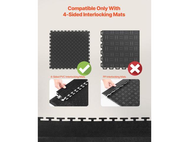 Male Garage Floors Transition Edge Kit, 12 Edges and 4 Corners, Sturdy PVC Interlocking Modular Garage Floor Edging Slip-resistant, Compatible Only...