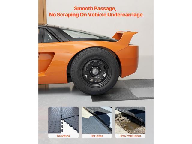 Male Garage Floors Transition Edge Kit, 12 Edges and 4 Corners, Sturdy PVC Interlocking Modular Garage Floor Edging Slip-resistant, Compatible Only...