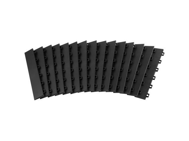 Female Garage Floors Transition Edge Kit, 15 PCS Sturdy PP Interlocking Modular Garage Floor Edging Slip-resistant, Easy Assembly Compatible Only...