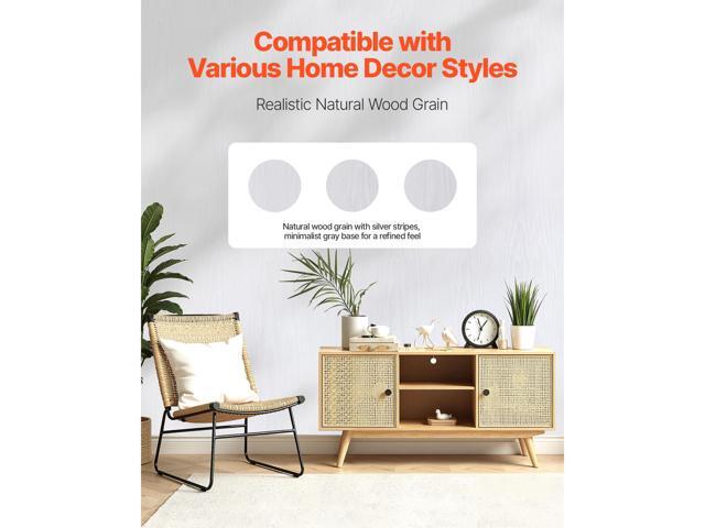 Peel and Stick Wallpaper, 17.7 x 393.7 inch Contact Paper White Wood Grain Waterpoof Self Adhesive, Easy to Clean & Peel Wall Decorative Vinyl Roll...