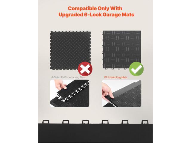 Female Garage Floors Transition Edge Kit, 15 PCS Sturdy PP Interlocking Modular Garage Floor Edging Slip-resistant, Easy Assembly Compatible Only...