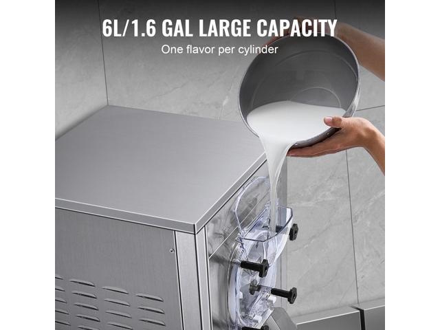 Ice Cream Maker for Commercial Use, Produces 18 Liters per Hour, 1780W, Offers Single Flavor, Equipped with Wheels, 6L Stainless Cylinder, LED...