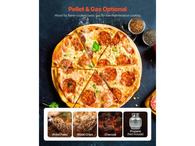 Dual Fuel Pizza Oven Outdoor, 26 in Portable Pizza Oven, Pellet & Gas Powered Outdoor Pizza-Maker with Thickened Cordierite Pizza-Stone, Easy to...