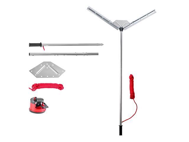 Lake Weed Cutter, Pond Aquatic Plant Cutting Tool with 37 in Max. Cut Width, Sharp and Heavy-Duty Steel Blades, Pond Rake with 30 ft Throw Rope,...
