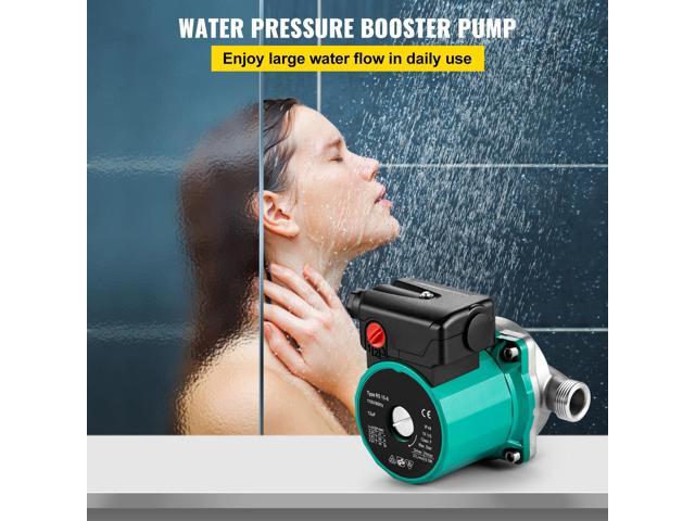 Hot Water Recirculating Pump, 93W, 110V Water Circulator Pump, Circulation Pump, 3/4 G Thread to 1/2 NPT Brass Adapter, Stainless Steel Head, 3...