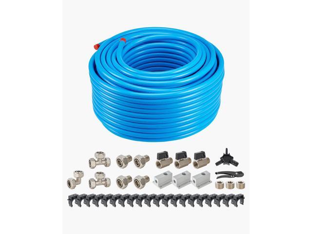 VEVOR Air Compressor Line Kit 3/4'' x 300FT HDPE/Aluminum Shop Air Piping System Blue