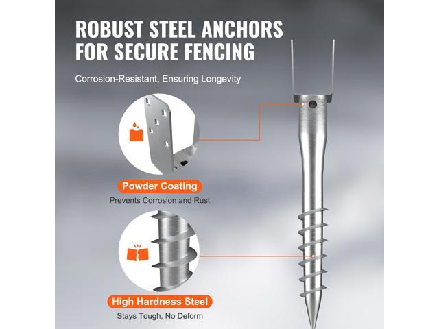 No Dig Ground Anchor, 1 Pack 3.94 x 2.76 x 27.56 in DIY Screw in Post Stake, Includes 6 Lag Bolts & a Rebar, U-Shape Heavy Duty Steel Post Holder,...