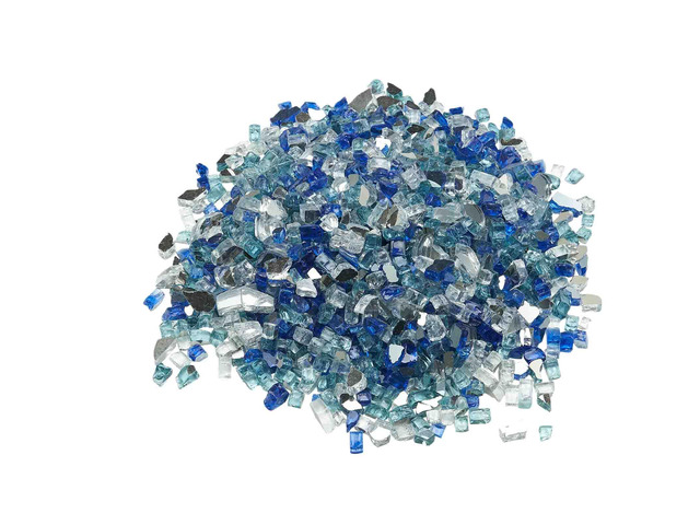 Fire Glass, 10 LBS / 4.5 KG Fireplace Rocks, 1/2-Inch / 12.7 mm Reflective Firepit Glass Rock, High Luster & Smokeless Stone Landscaping for Fire...
