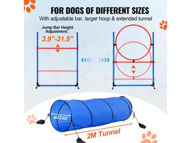 VEVOR Dog Agility Training Equipment 5 PCS Set with Hurdles Tunnel Jump Ring