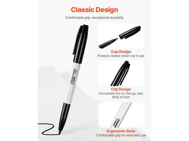Permanent Markers, 36 Pack Black Permanent Marker Set, Quick Drying & Fade Resistant, Fine Point Markers for Wood, Plastic, Paper, Metal, and More