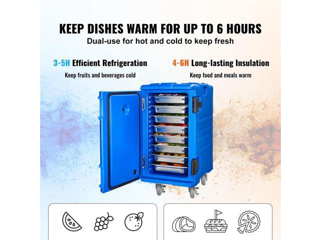 Insulated Food Pan Carrier, 127 Qt Hot Box for Catering, Food Box Carrier with Double Buckles, Front Loading Food Warmer with Handles, End Loader...