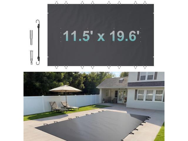 Pool Safety Cover Fits 10.5x18.6ft Rectangle Inground Pools, Safety Pool Cover with Drainage Holes, Mesh Pool Cover for Swimming Pool, PVC Winter...